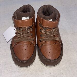 Kids Brown High-Top Sneakers